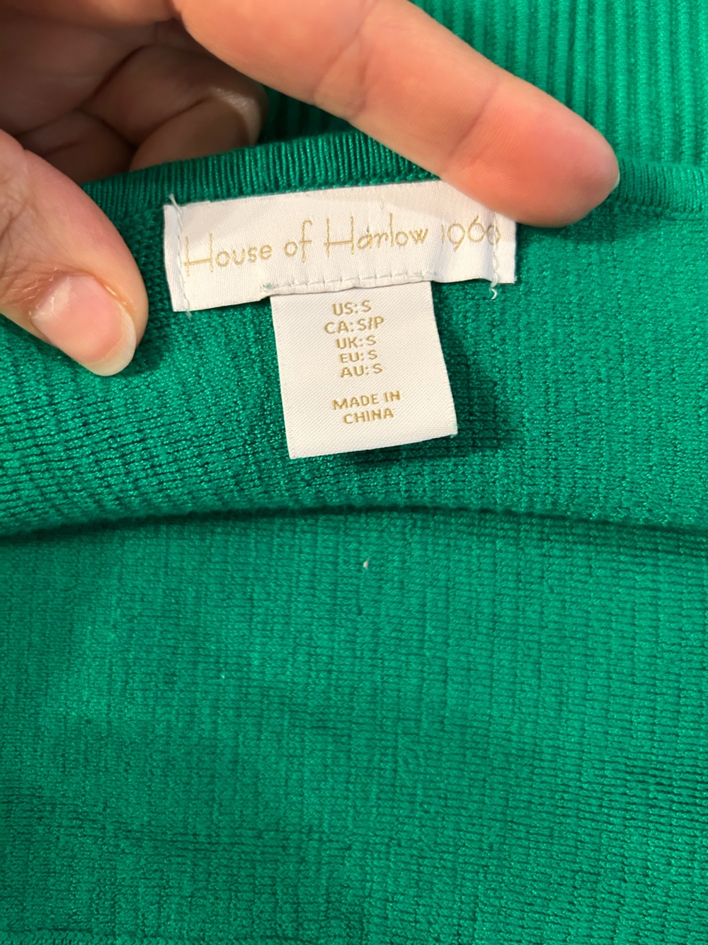House of Harlow 1960 Ribbed Tank Top - Green - size Small - Picture 5 of 6